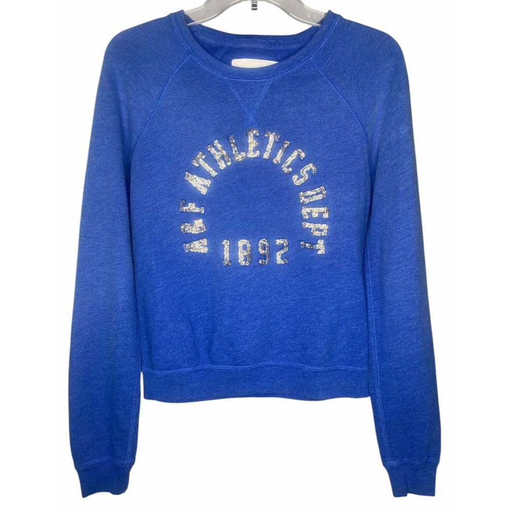 Abercrombie &โ Fitch womens Sweatshirt Blue Vintage 90s Y2k sequin size small